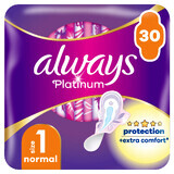 Always Platinum, maandverband met vleugels, maat 1, Normaal, 30 stuks