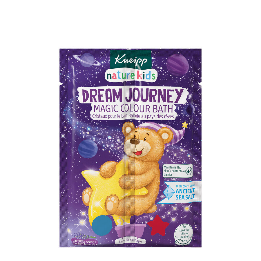 Kneipp Nature Kids Dream Journey, magico sale da bagno bicolore per bambini, lavanda, 2 x 20 g