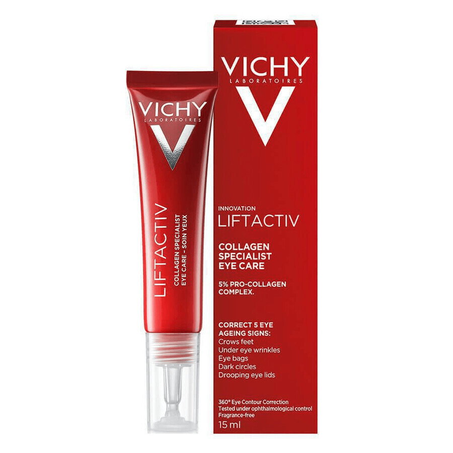 Vichy Liftactiv Collagen Specialist, cremă de ochi, 15 ml