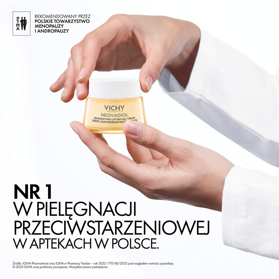 Set Vichy Neovadiol Peri-Menopauze, verstevigende dagcrème die de dichtheid herstelt, 50 ml + nachtcrème, 50 ml + cosmetisch tasje gratis