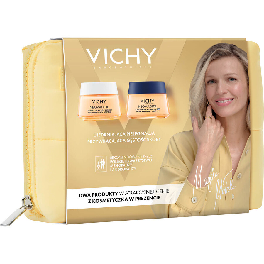 Set Vichy Neovadiol Peri-Menopauze, verstevigende dagcrème die de dichtheid herstelt, 50 ml + nachtcrème, 50 ml + cosmetisch tasje gratis