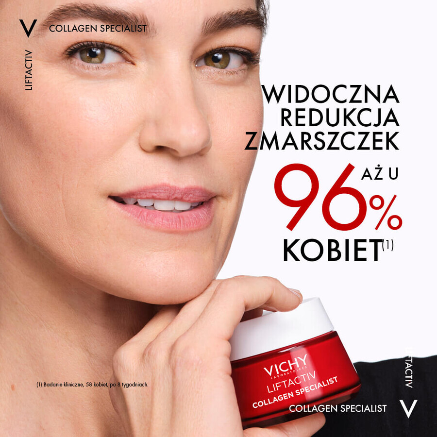 Vichy Liftactiv Collagen Specialist set, crème anti-rides, 50 ml + crème de nuit, 50 ml + trousse de maquillage offerte