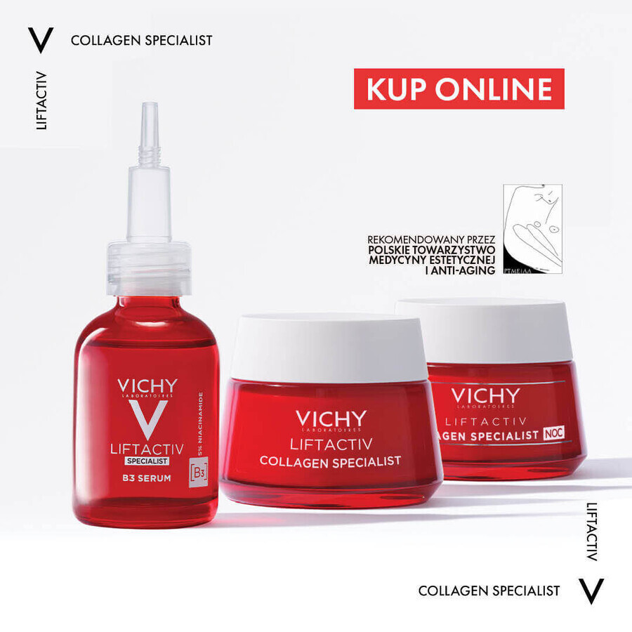 Vichy Liftactiv Collagen Specialist set, crème anti-rides, 50 ml + crème de nuit, 50 ml + trousse de maquillage offerte