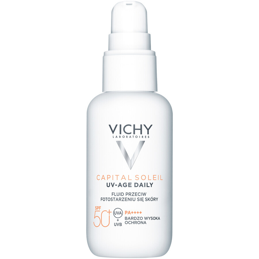 Set Vichy Mineral 89, cremă hidratantă și revitalizantă, 72h, 50 ml + Capital Soleil UV-Age Daily, fluid antiîmbătrânire foto, SPF 50+, 40 ml + geantă de machiaj gratuit