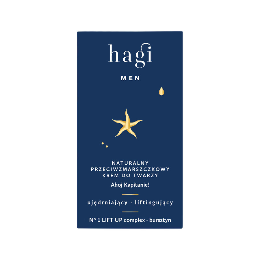 Hagi Men Ahoj Kapitan, natuurlijke anti-rimpel gezichtscrème, verstevigend en liftend, 50 ml