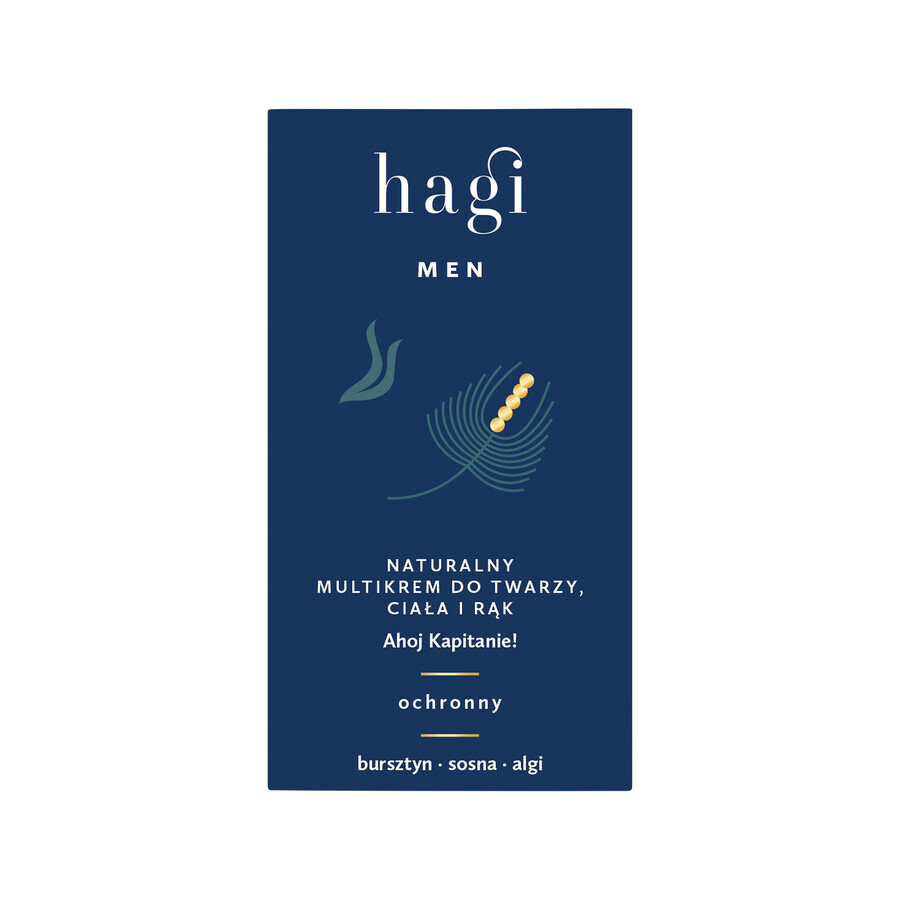 Hagi Men Ahoj Kapitan, multicrema naturale per viso, corpo e mani, protettiva, 50 ml