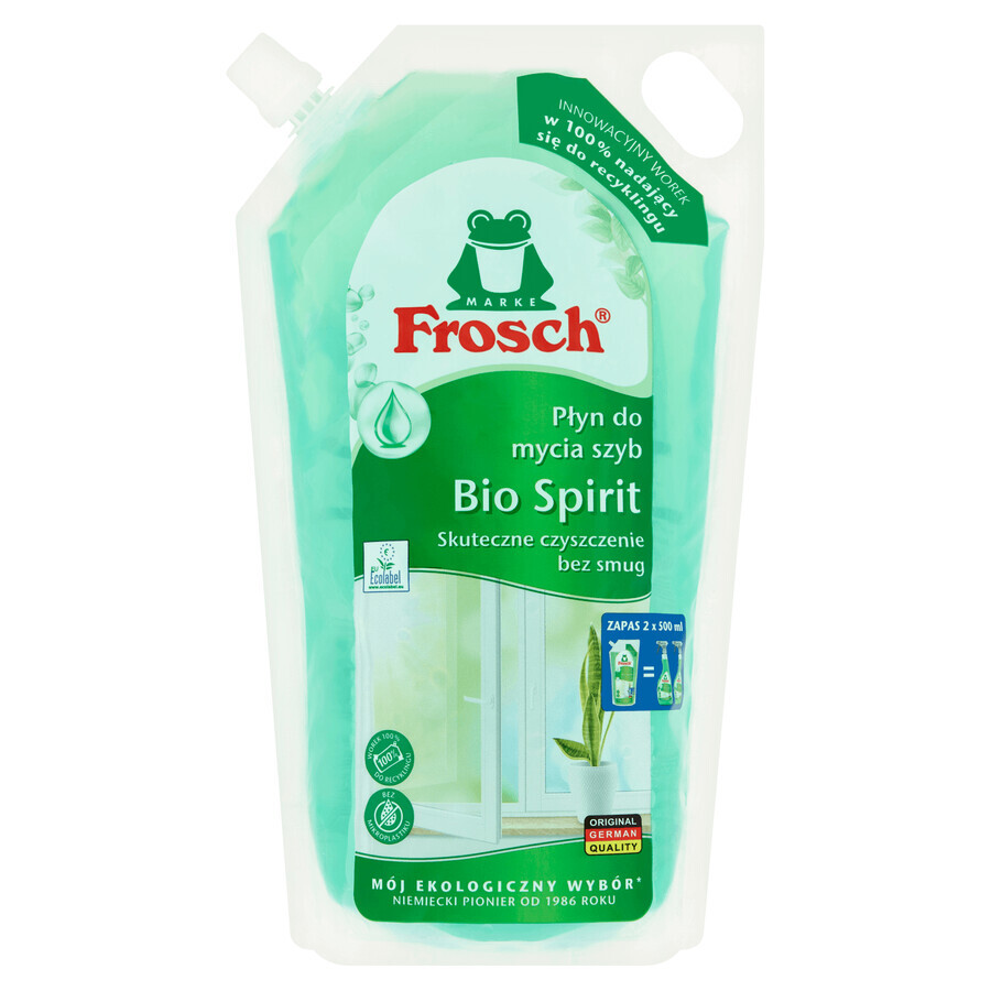 Frosch, glasreiniger, Bio Spirit, reserve, zak, 1000 ml