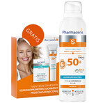 Pharmaceris S, émulsion protectrice pour bébés et enfants, SPF 50+, 150 ml + Set, émulsion solaire, SPF 50+, 10 ml + crème, échantillon gratuit