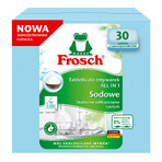 Frosch Set, All In 1 Spülmaschinentabletten, Soda, 30 Stück + Geschirrspülmittel-Gel, Kalk, 650 ml + Recyclingbeutel, 3 Stück gratis