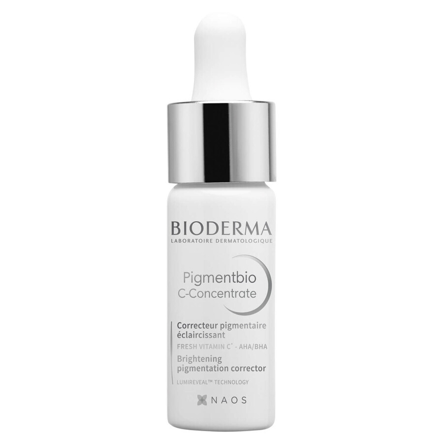 Bioderma Pigmentbio Set, aufhellendes Gesichtskonzentrat, mit Vitamin C, 15 ml + aufhellende Mizellenlotion, 250 ml