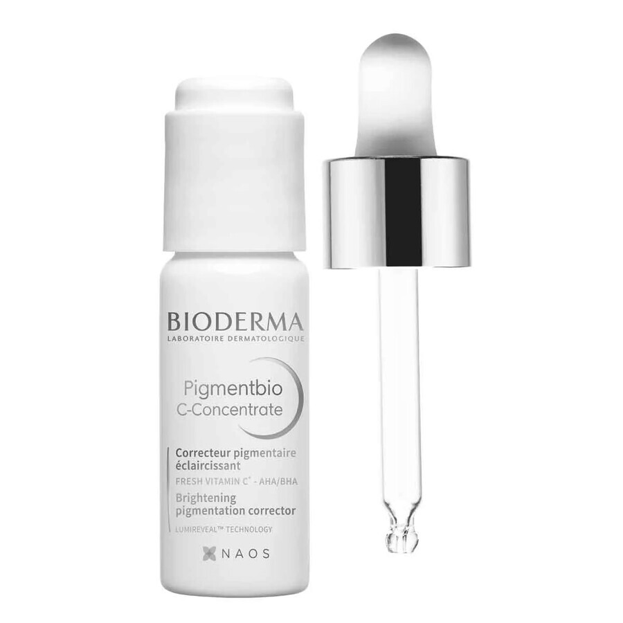 Bioderma Pigmentbio Set, aufhellendes Gesichtskonzentrat, mit Vitamin C, 15 ml + aufhellende Mizellenlotion, 250 ml