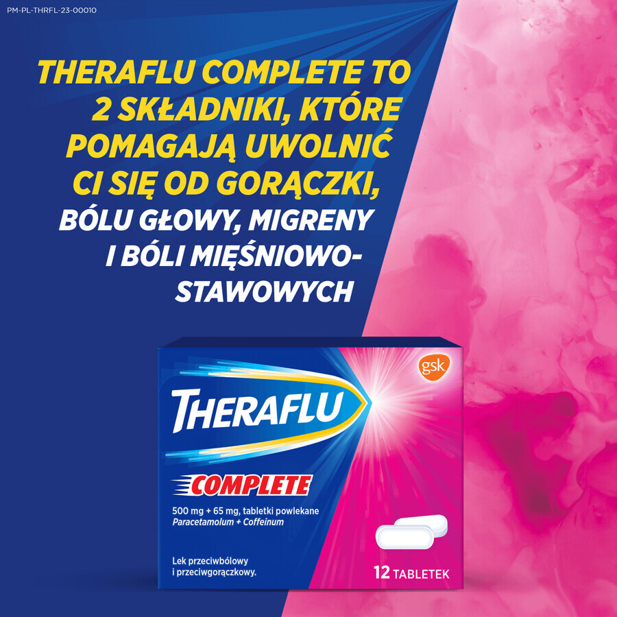 Theraflu Compleet 500 mg + 65 mg, 12 filmomhulde tabletten