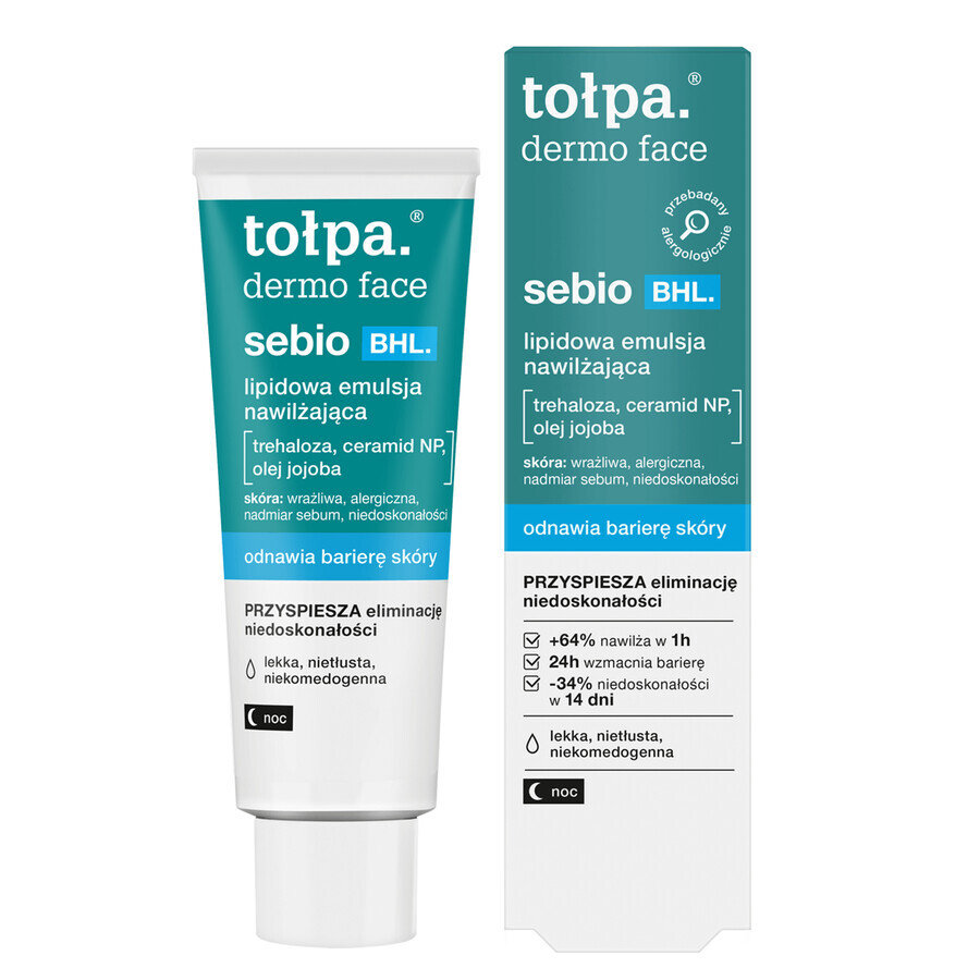 Tolpa Dermo Face Sebio BHL, emulsione lipidica idratante, 40 ml