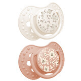 Lovi, pacifier, silicone, dynamic, Blossom Ivory, 0-3 months, 2 pieces