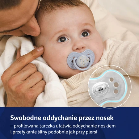 Lovi, pacifier, silicone, dynamic, Blossom Blue, from 18 months, 2 pieces