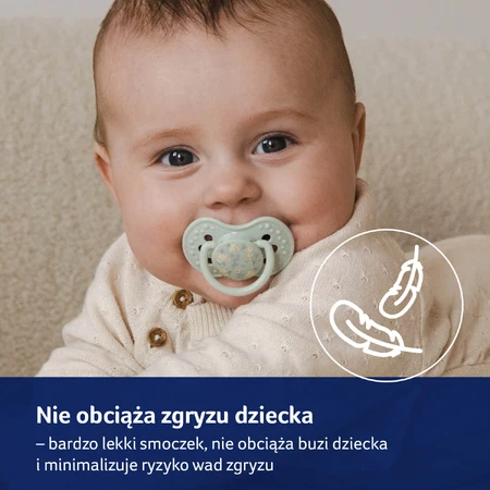 Lovi, pacifier, silicone, dynamic, Blossom Blue, from 18 months, 2 pieces