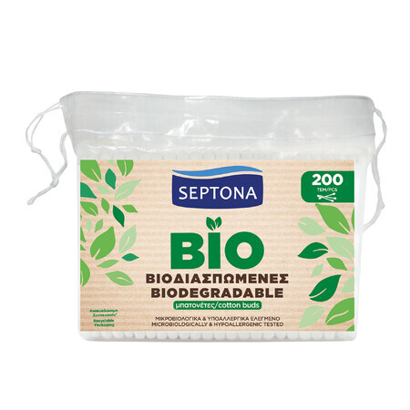 Septona Ecolife, biologisch afbreekbare wattenstaafjes, 200 stuks