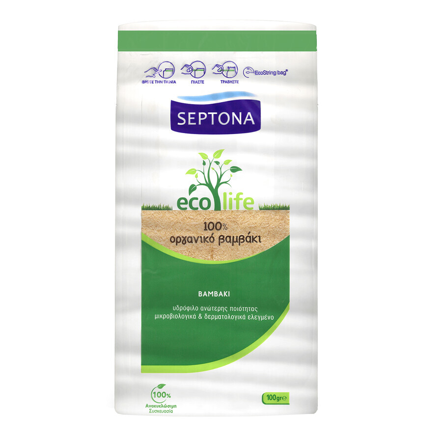 Septona Ecolife, cotone idrofilo cosmetico, 100 g