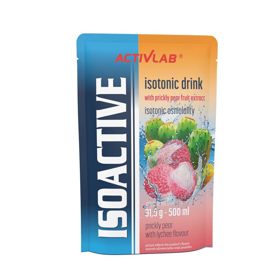 Activlab Isoactive, bebida isotónica concentrada, higo chumbo con lichi, 20 sobres