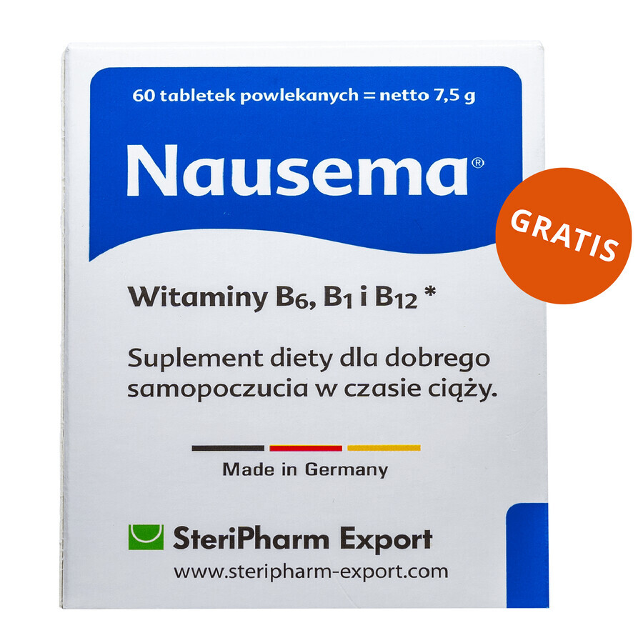 Nausema, 60 filmomhulde tabletten + 60 filmomhulde tabletten gratis