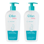 Set Oillan Baby, Bade-, Körper- und Haargel 3in1, ab dem ersten Tag des Lebens, 2 x 750 ml