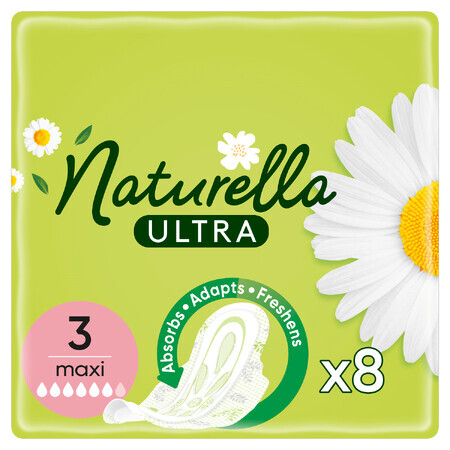 Naturella Ultra, maandverband met vleugels, kamille, Maxi, 8 stuks