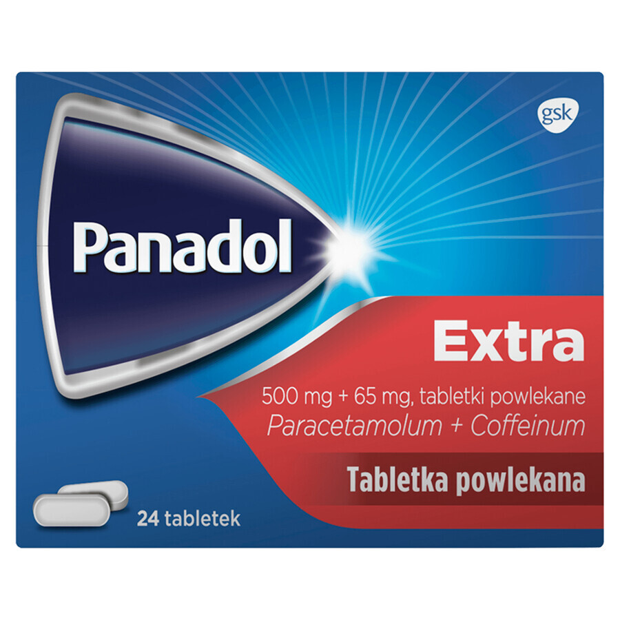 Panadol Extra 500 mg + 65 mg, 24 compresse rivestite con film