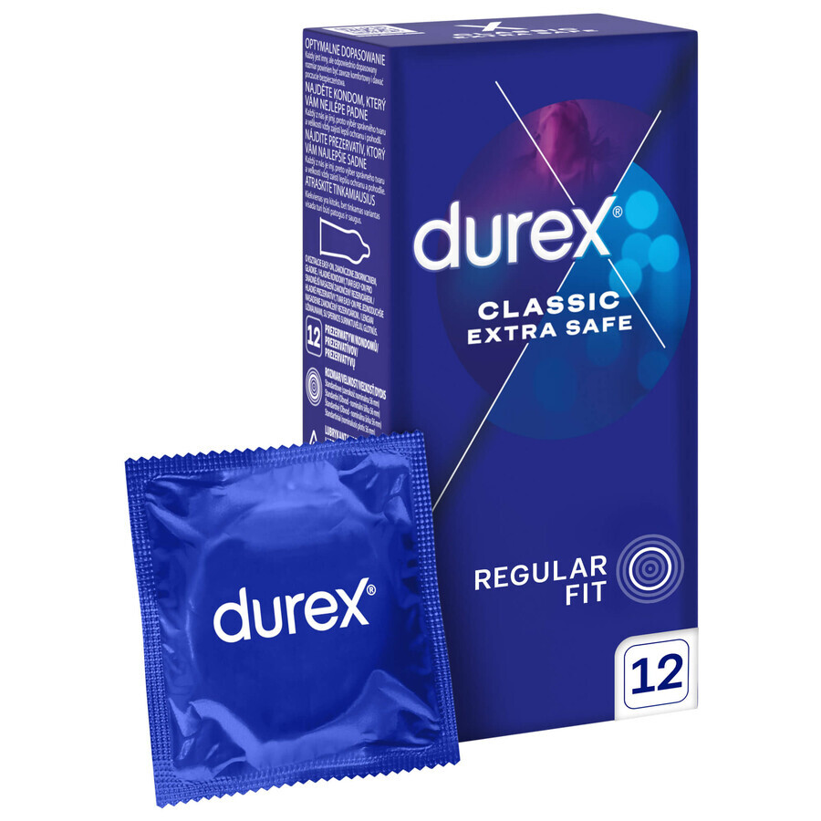 Durex Extra Safe, condooms met meer glijmiddel, versterkt, 12 stuks