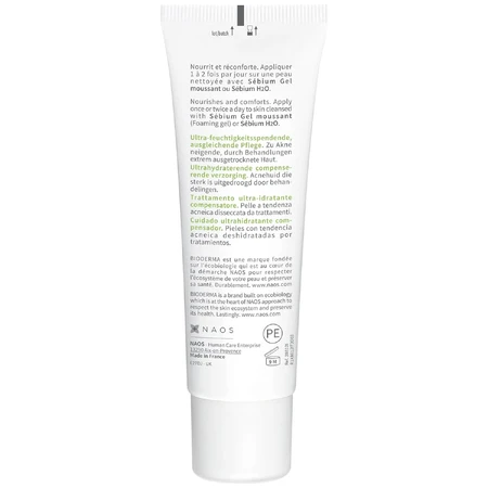 Bioderma Sebium Hydra, vochtinbrengende crème voor de vette en acnegevoelige huid, 40 ml