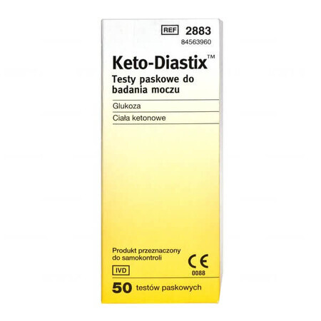 Keto-Diastix, bandelettes urinaires, 50 unités