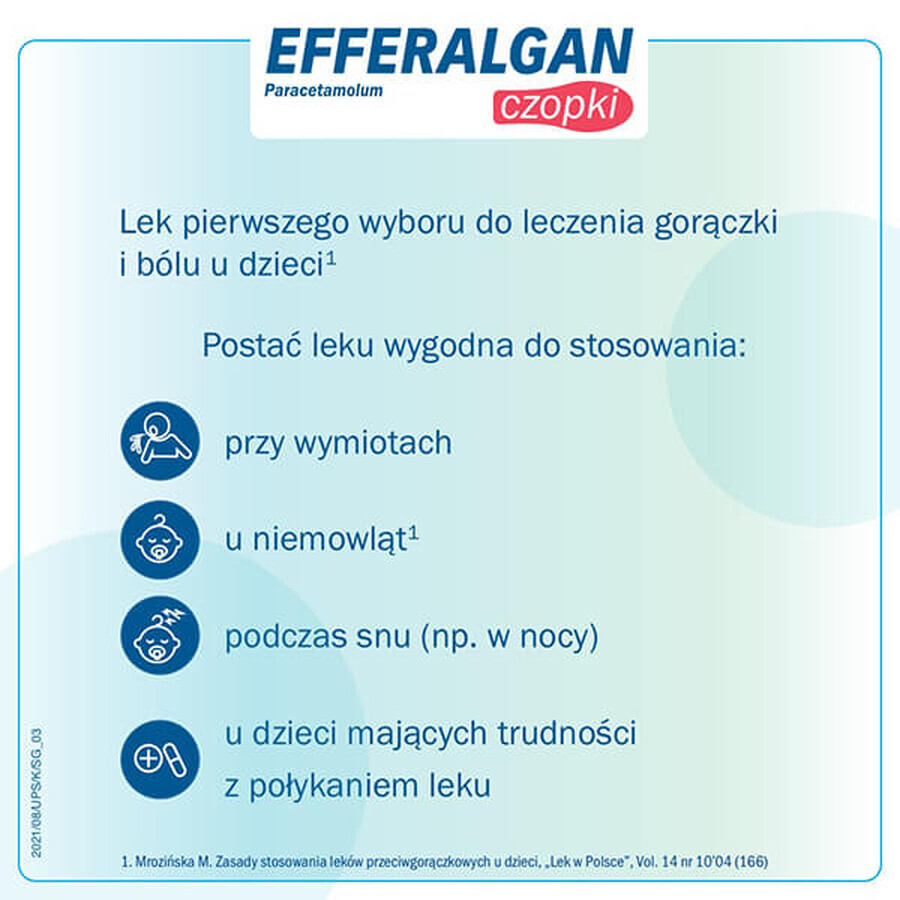 Efferalgan 80 mg, rectal suppositories, 10 pieces