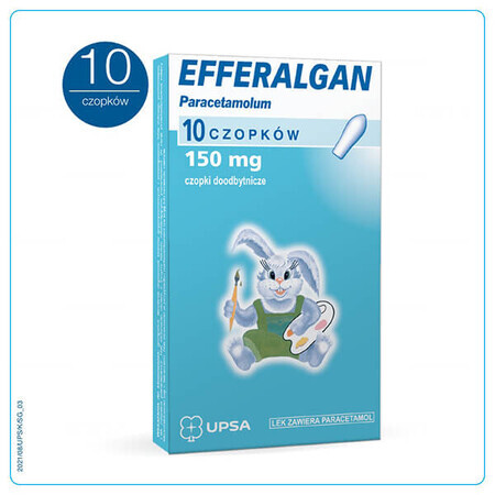 Efferalgan 150 mg, rectal suppositories, 10 pieces