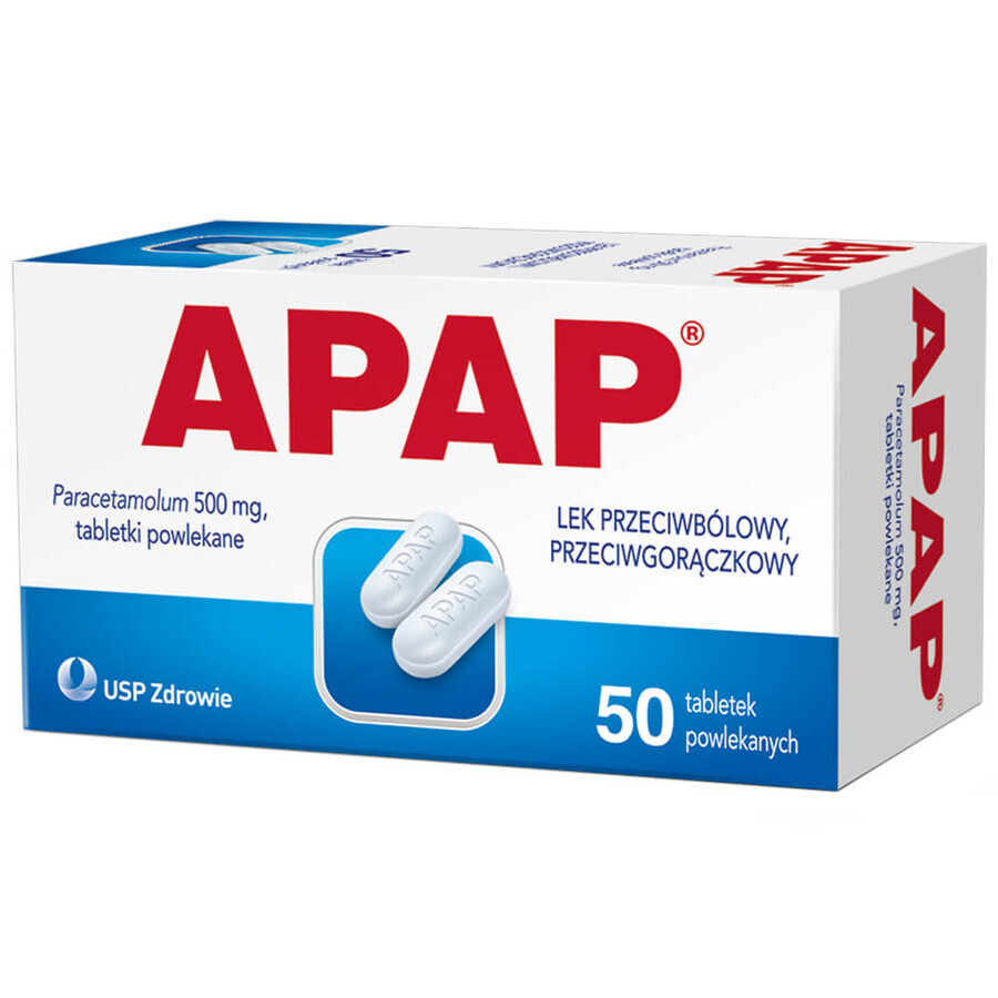 Apap 500 mg, 50 filmomhulde tabletten