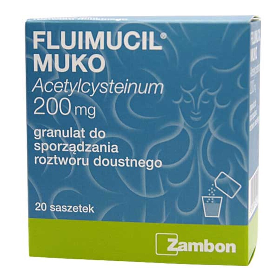 Fluimucil Muko 200 mg, 20 sachets