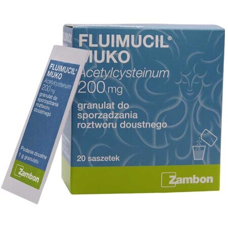 Fluimucil Muko 200 mg, 20 sachets