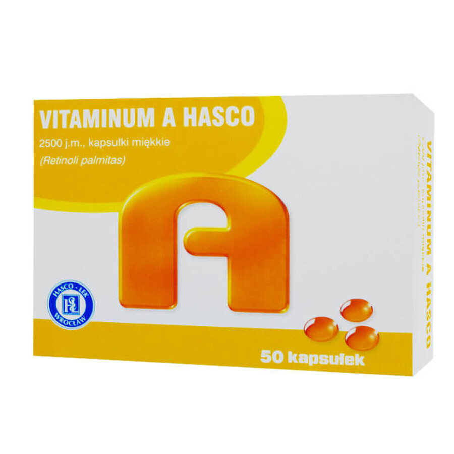 Vitaminum A Hasco 2500 IE, 50 capsules