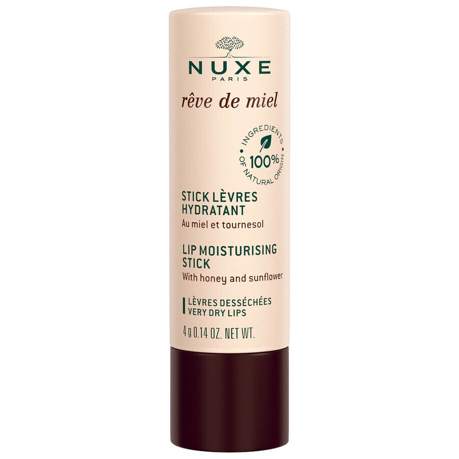 Nuxe Reve de Miel, feuchtigkeitsspendender Lippenstift für trockene und rissige Lippen, 4 g