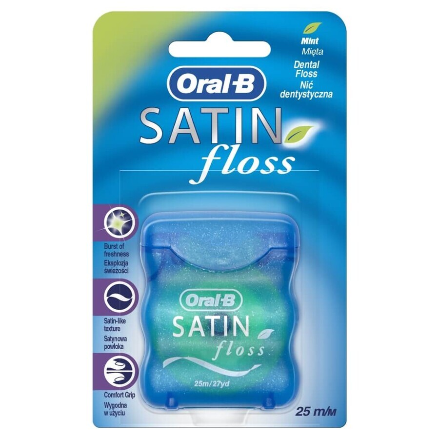 Oral-B Satin Floss, dental floss, mint, 25 m