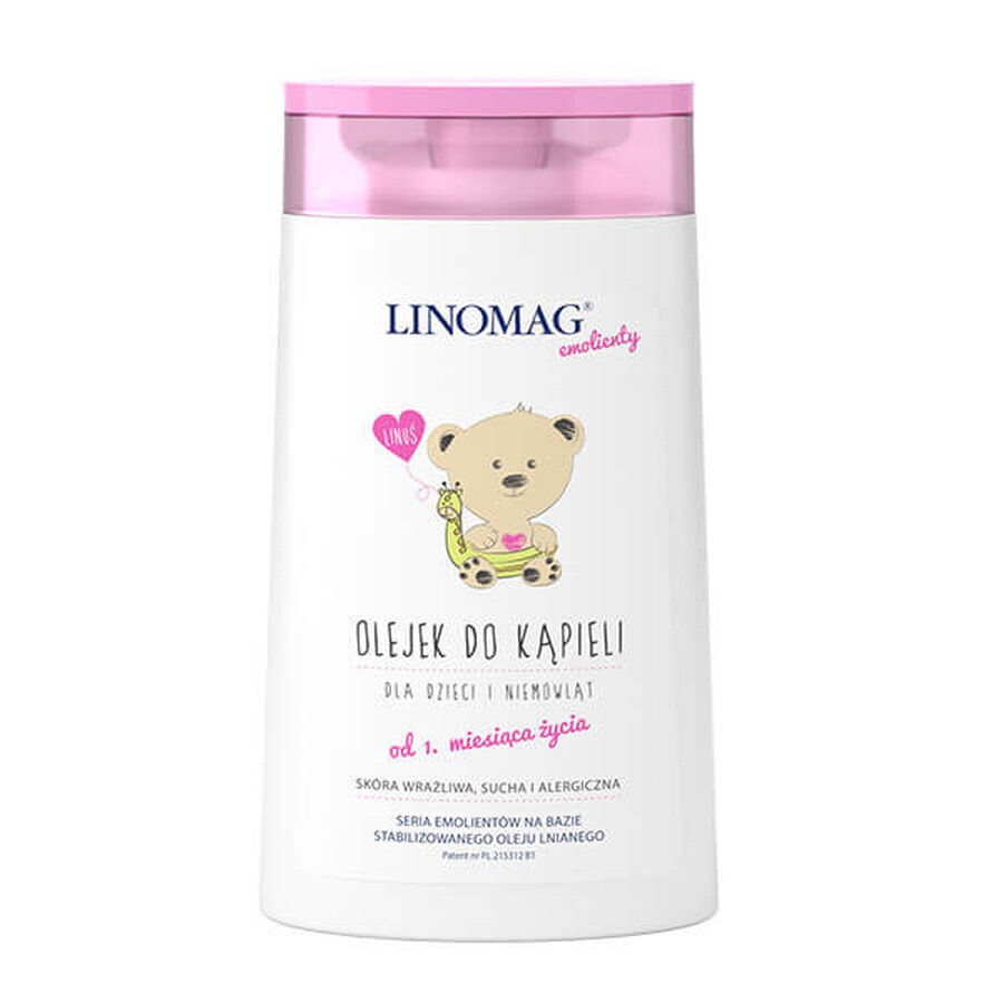 Linomag Emolients, badolie voor baby's en kinderen vanaf 1 maand, 200 ml