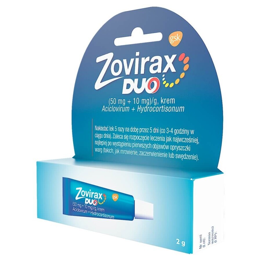 Zovirax Duo (50 mg + 10 mg)/ g, crema, 2 g