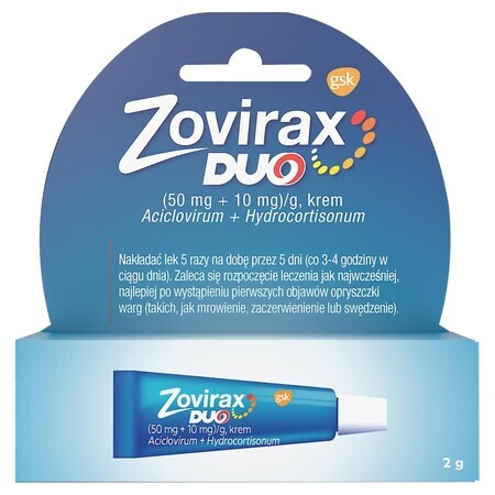 Zovirax Duo (50 mg + 10 mg)/ g, crema, 2 g