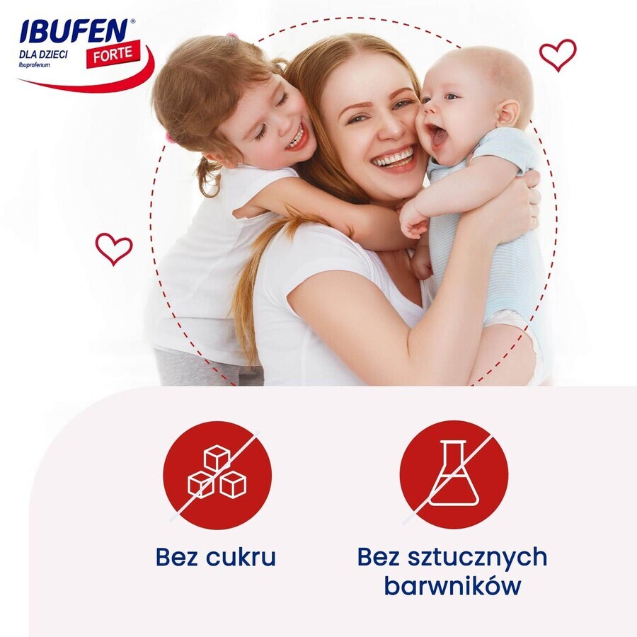 Ibufen for children Strong strawberry flavor 200 mg/ 5 ml, oral suspension from 3 months, 100 ml