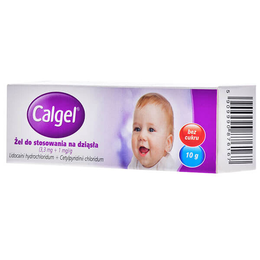 Calgel (3,3 mg + 1mg )/g, Gumă gel pentru copii de la 3 luni, 10 g