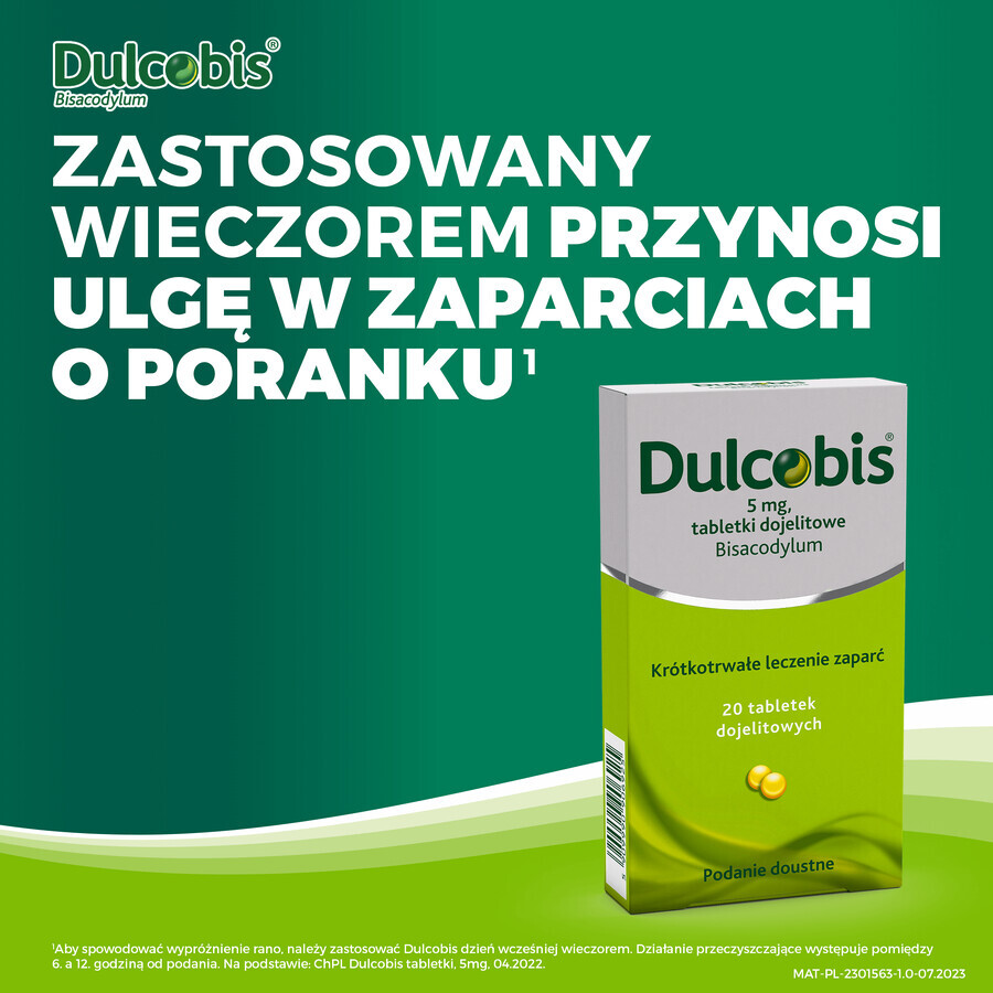 Dulcobis 5 mg, 20 maagtabletten