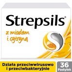 Strepsils met honing en citroen 1,2 mg + 0,6 mg, 36 harde zuigtabletten