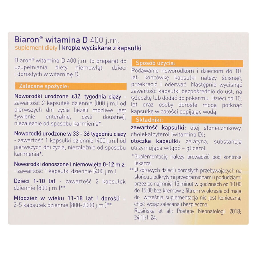 Biaron D, vitamine D 400 IE, 90 afneembare capsules