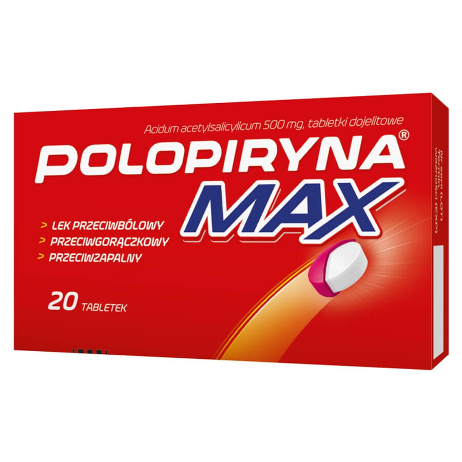 Polopiryna Max 500 mg, 20 enteral tablets