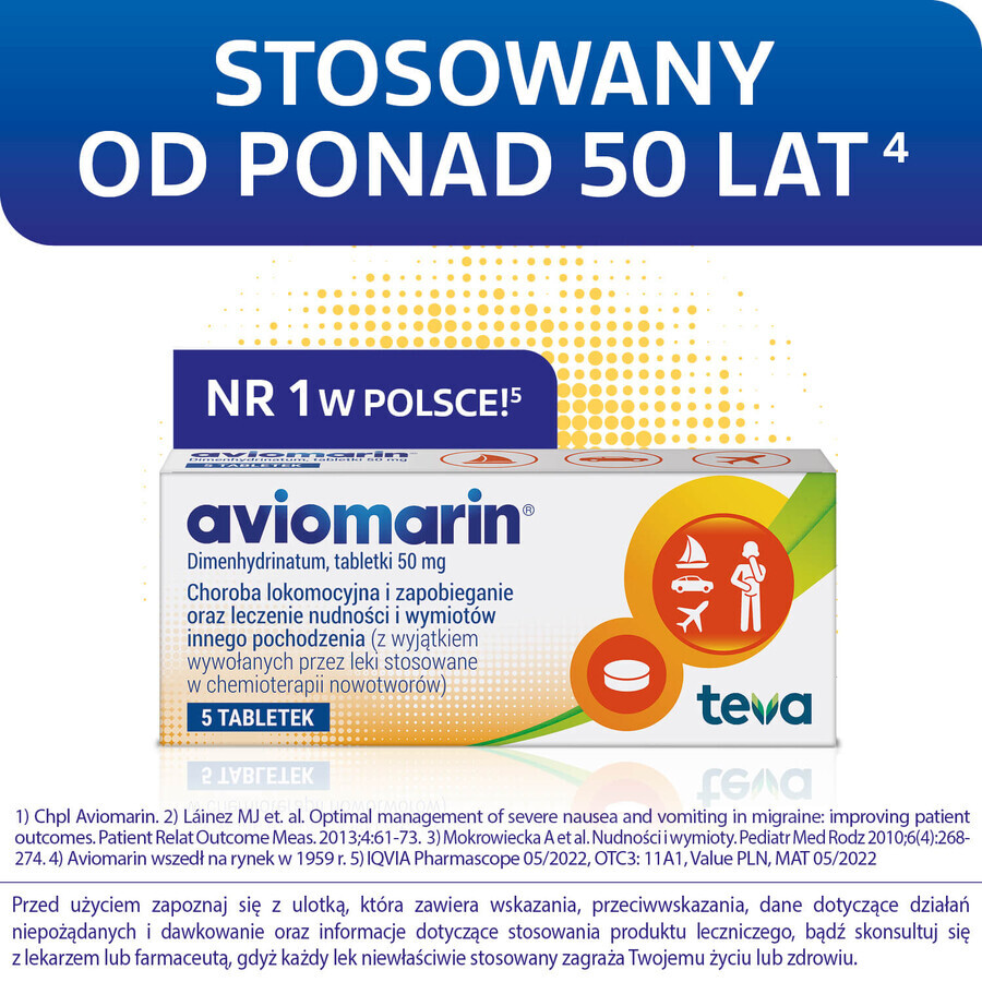 Aviomarine 50 mg, 5 tabletten