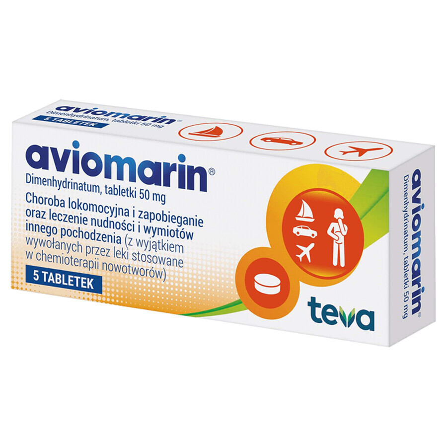 Aviomarine 50 mg, 5 tabletten