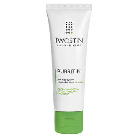 Iwostin Purritin, crema notte anti imperfezioni, 40 ml